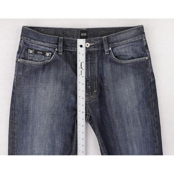 BOSS Hugo Boss Texas Jeans Mens 33x31 Blue Straight Leg Denim Pants Casual - Picture 12 of 15